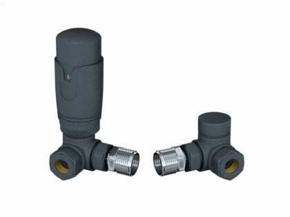 Corner Thermostatic Radiator Valves Anthracite Pair