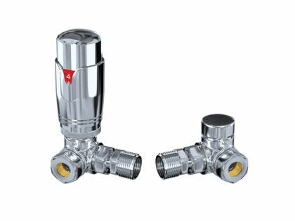 Corner Thermostatic Radiator Valves Chrome Pair