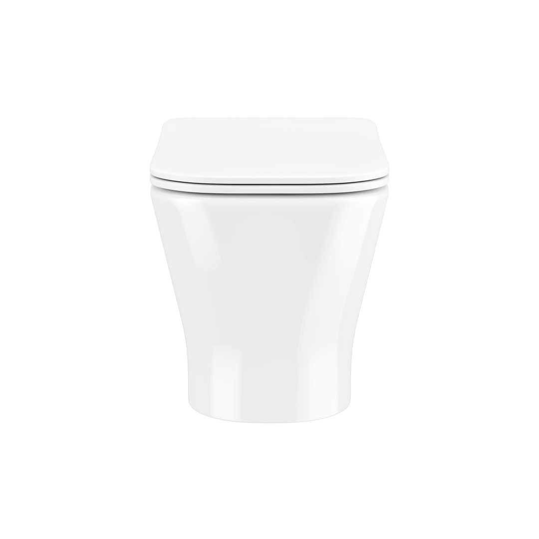 Brant Wall Hung Rimless Toilet Pan & Slim Square Soft Close Seat - Image 4