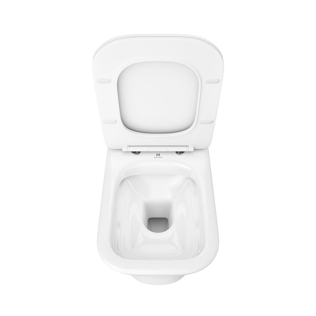 Brant Wall Hung Rimless Toilet Pan & Slim Square Soft Close Seat - Image 5