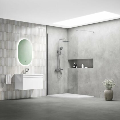 Emmi Curved Wetroom Panel Profile & Bracing Bar Kit Chrome