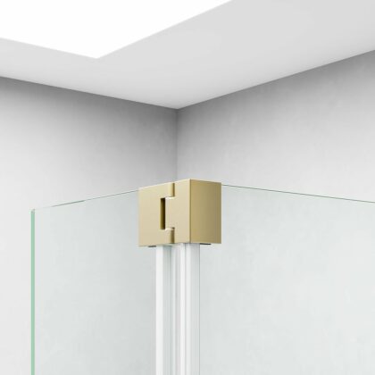 Emmi Wetroom Flipper Panel Hinges Brushed Brass