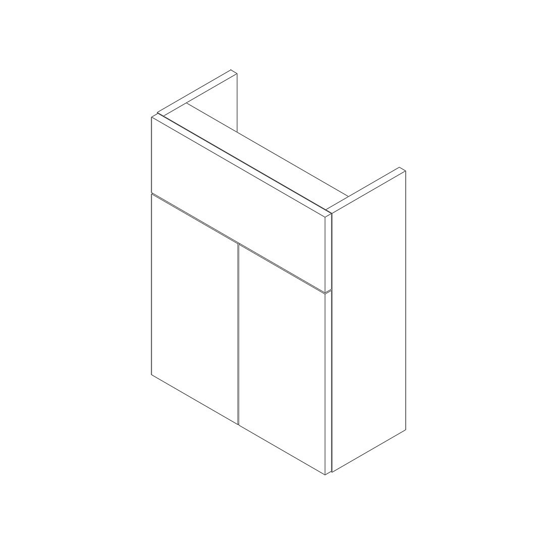 Stockton Slimline 500mm 2 Door Basin Unit Kit