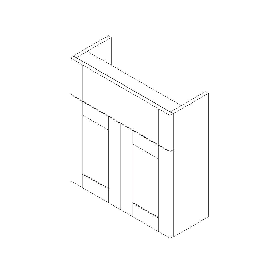 Gresham Slimline 600mm 2 Door Basin Unit Kit